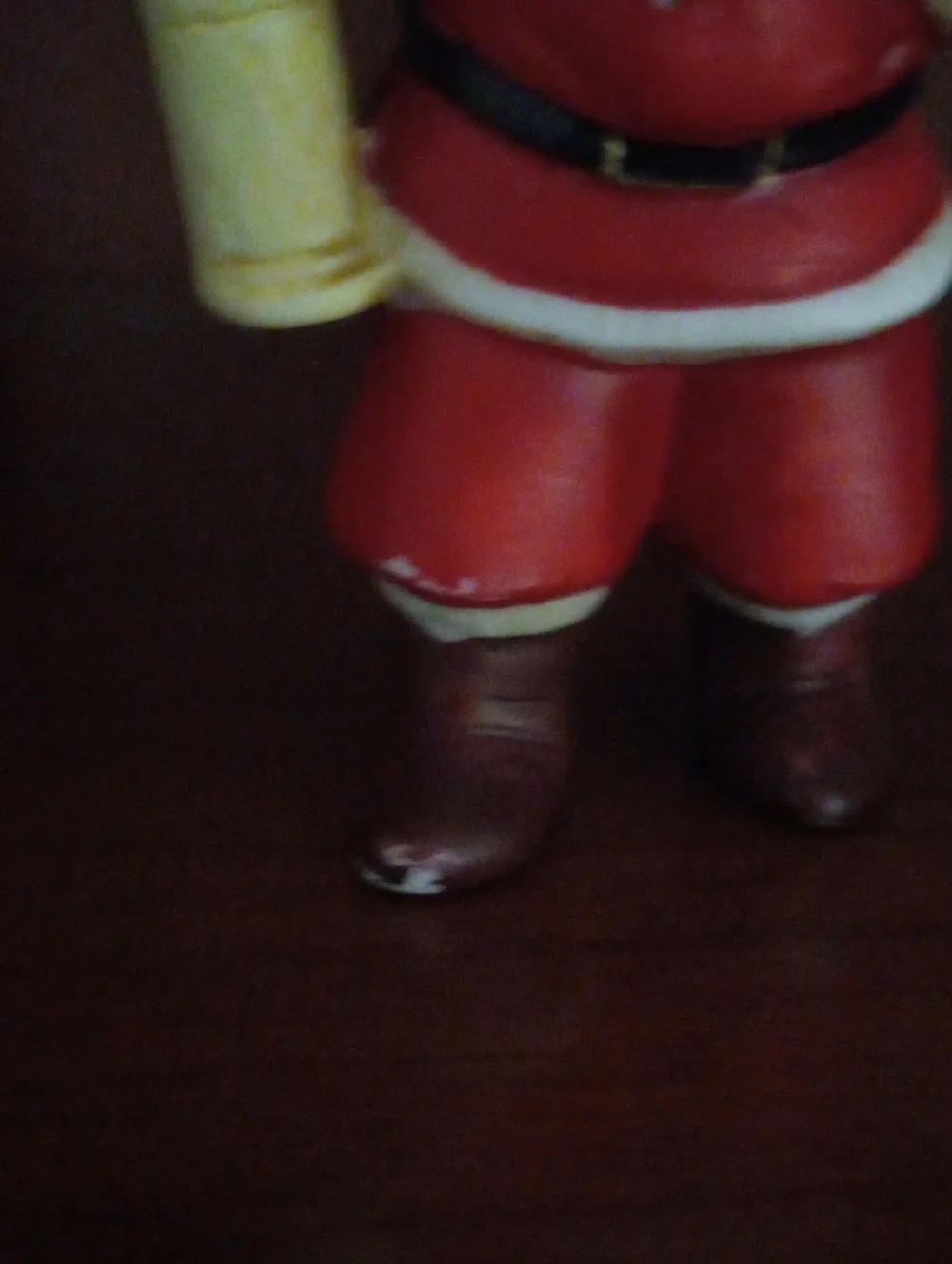 Vintage Ceramic Santa Claus Figurine with Lantern & Toy Sack Christmas Ornament